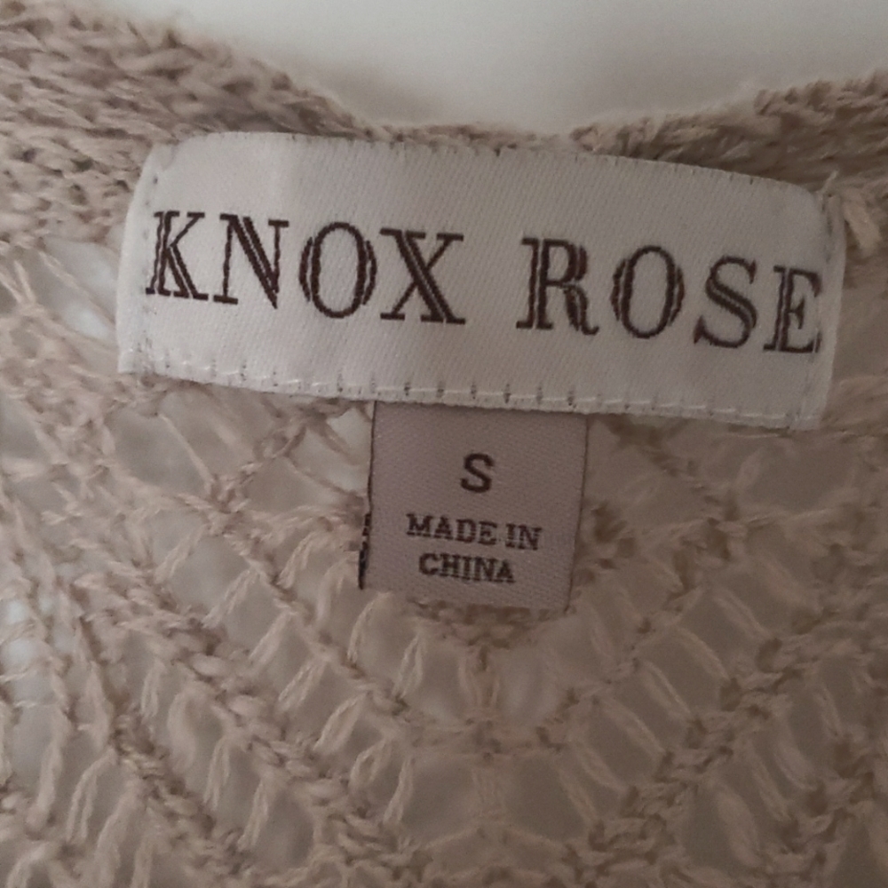 KNOX ROSE LONG BEIGE CARDIGAN IN SIZE S - Picture 2 of 5